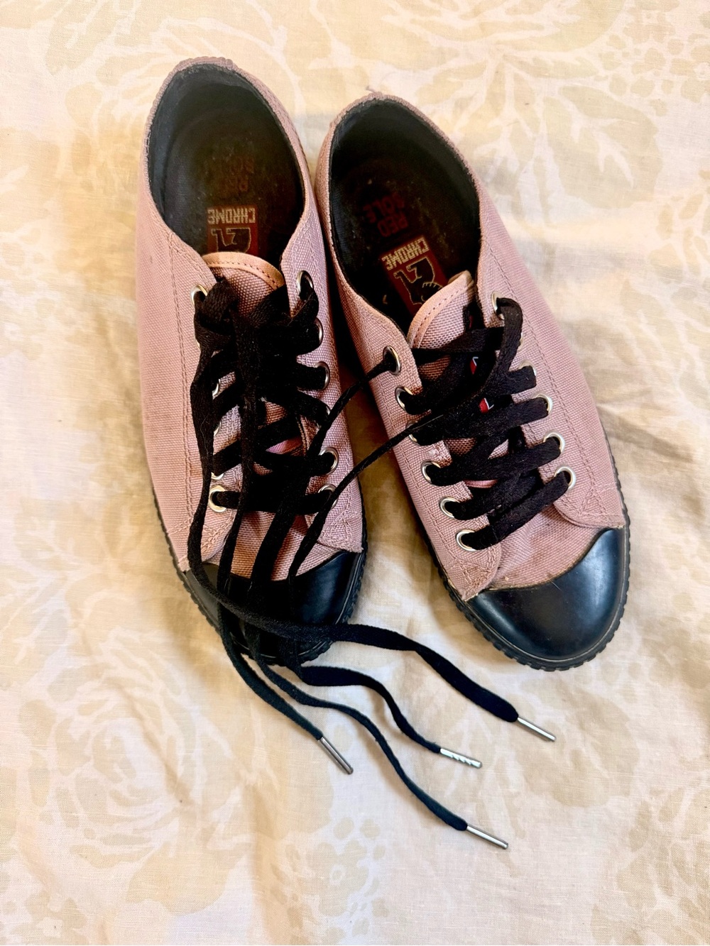 Vintage Chrome Industries pink canvas skater sneakers